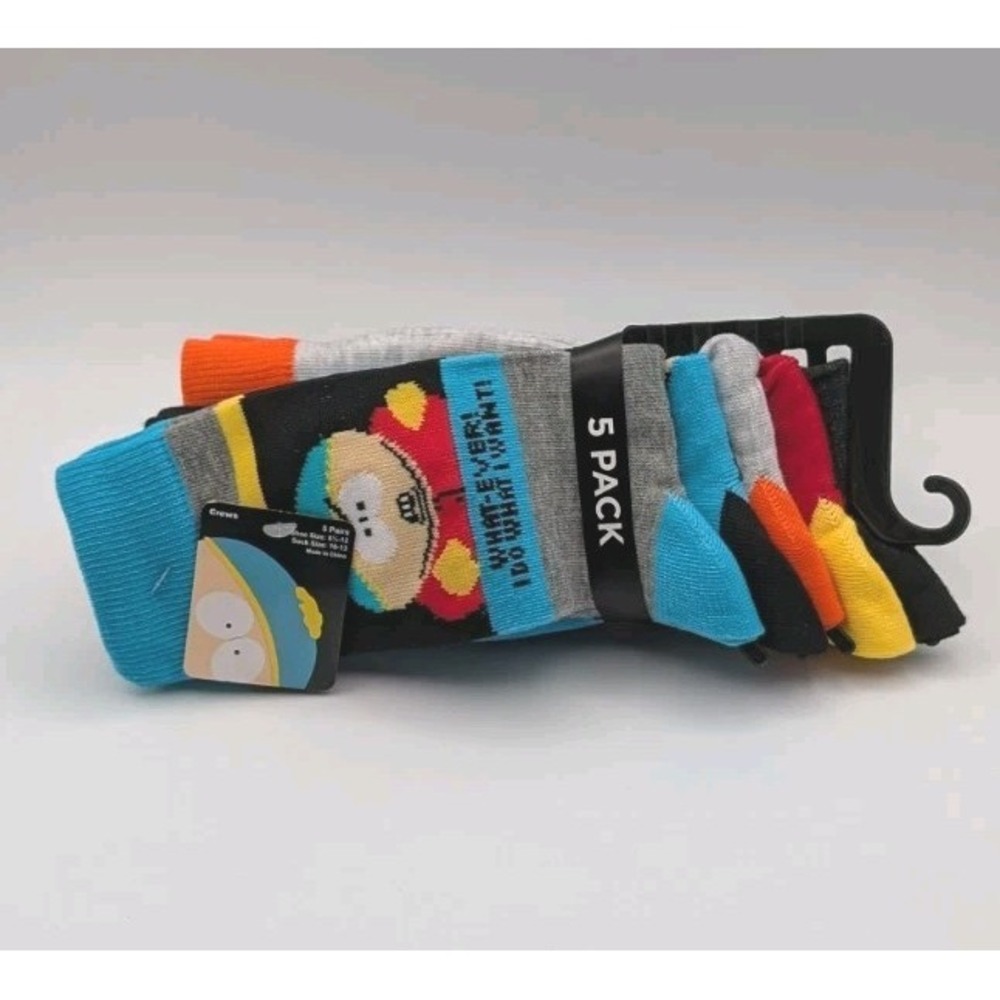South Park 5 Pair Crew Socks Men's Shoe Size 6.5-12 Sock Size 10-13 Novelty NEW - Picture 6 of 6